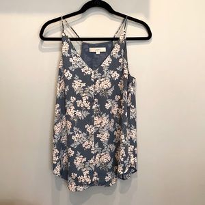 Ann Taylor Loft blue floral tank top